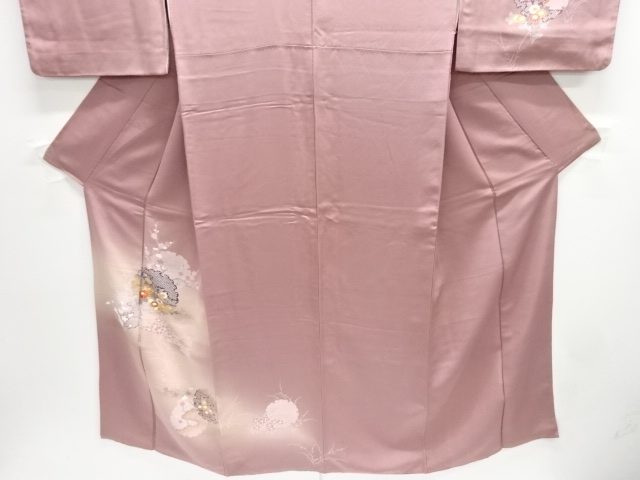  雪輪に花模様刺繍訪問着